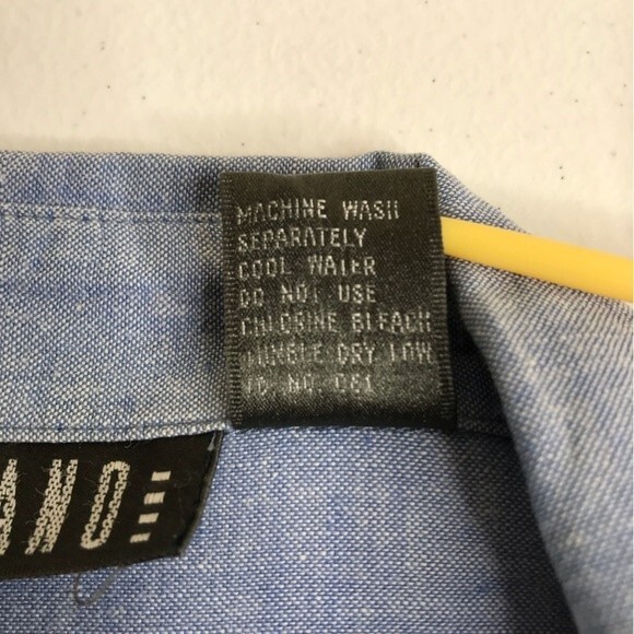 Vintage Gitano Chambray Denim Long Sleeve Button Front Shirt Womens Size Large - Picture 8 of 13